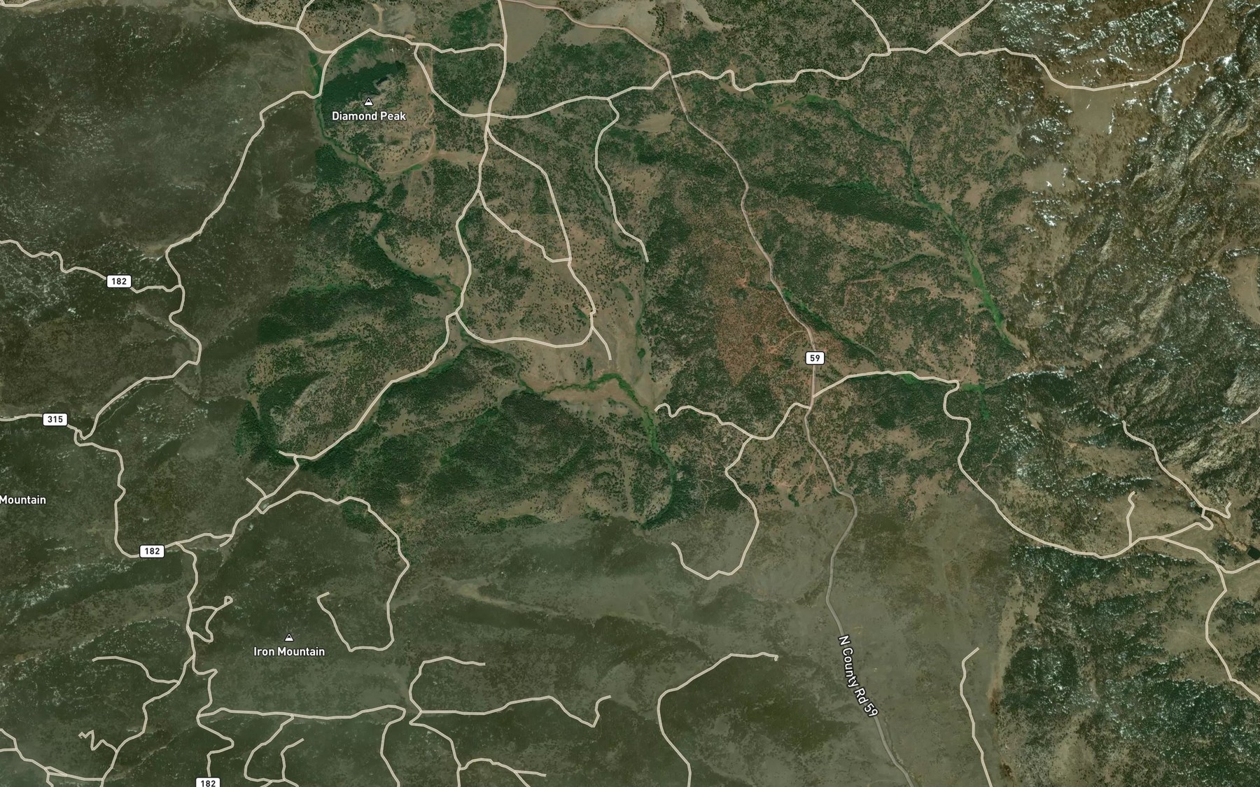 Satellite map of the Hanse Creek