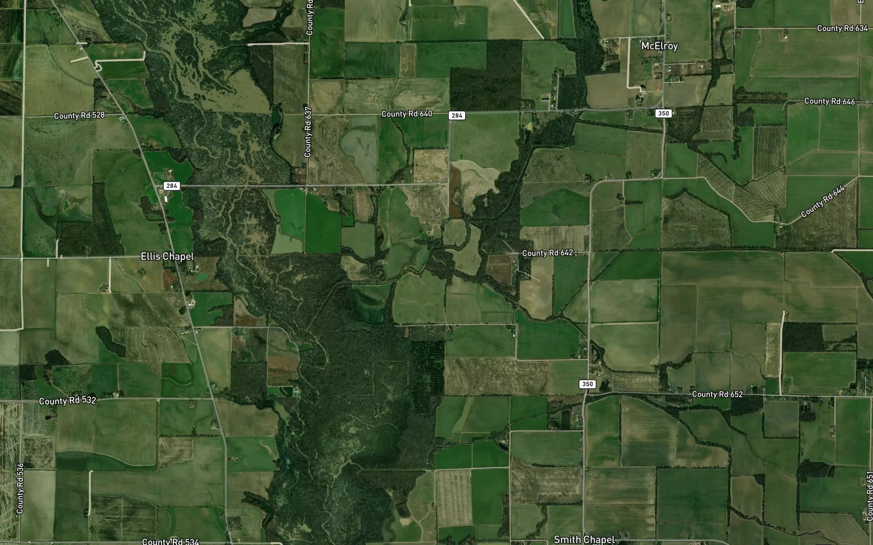 Satellite map of the Bear Creek