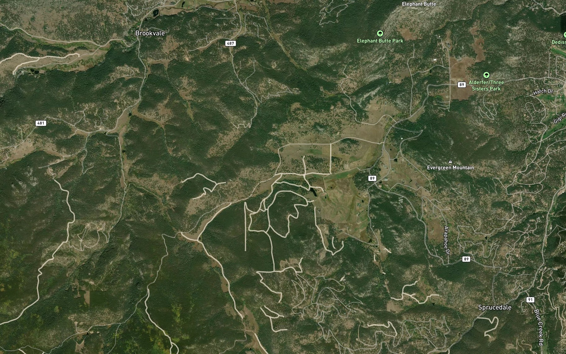 Satellite map of the Ludlow Flower Ditch