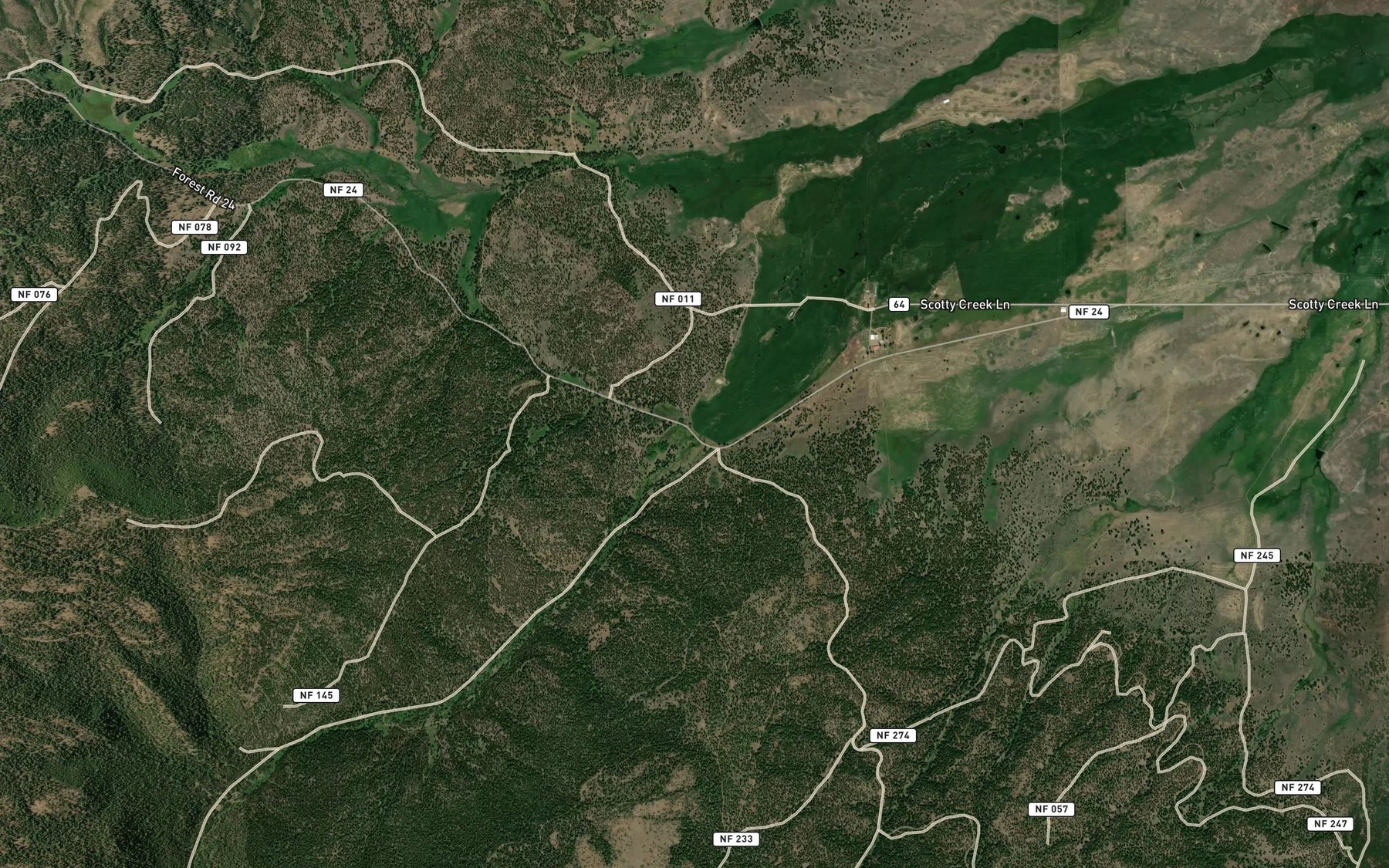 Satellite map of the Lost Creek