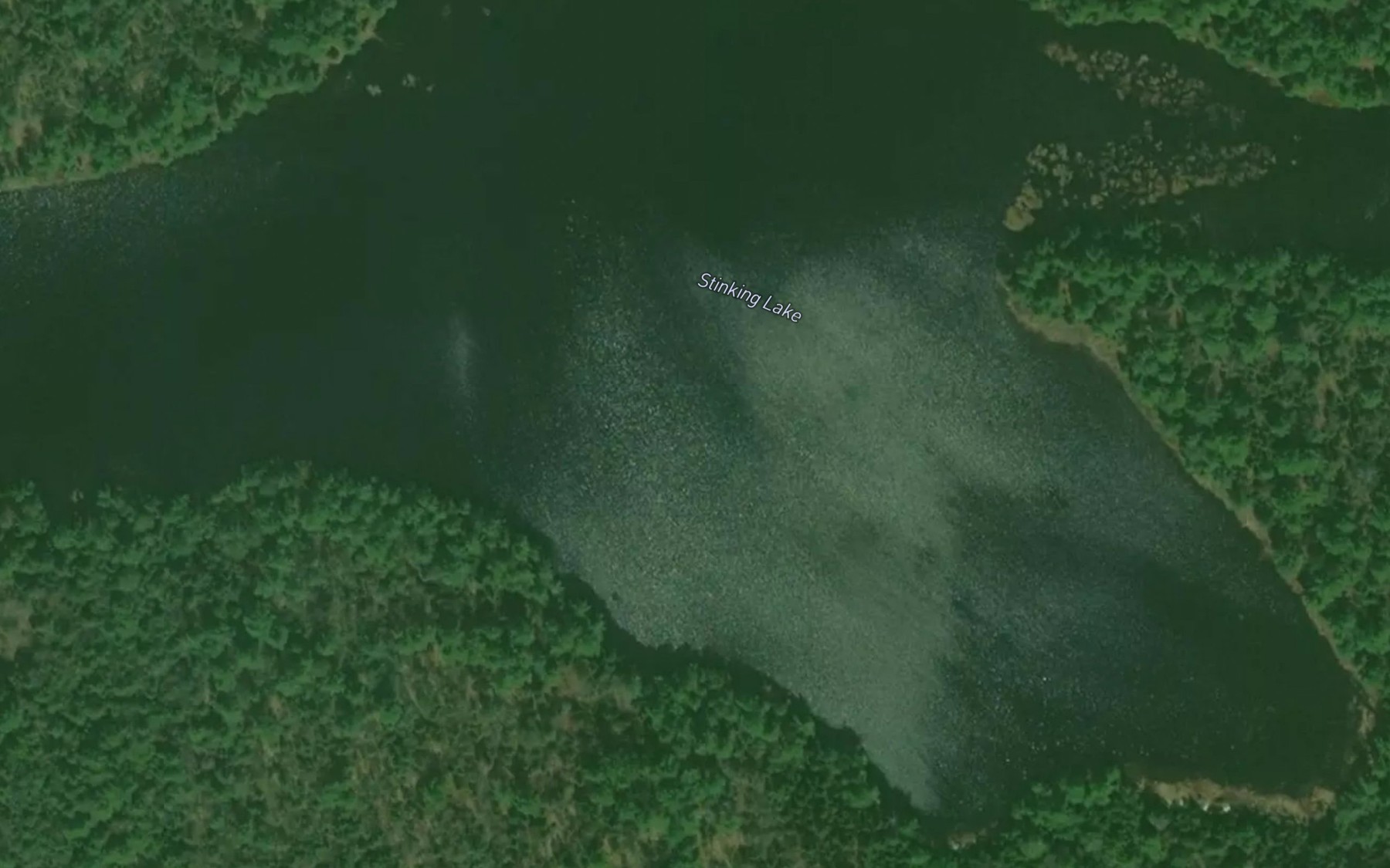 Satellite map of the Stinking Lake