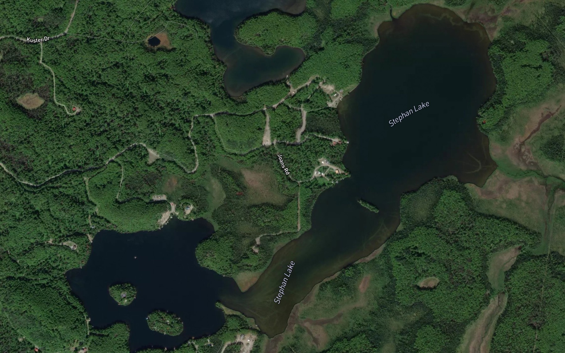 Satellite map of the Stephan Lake