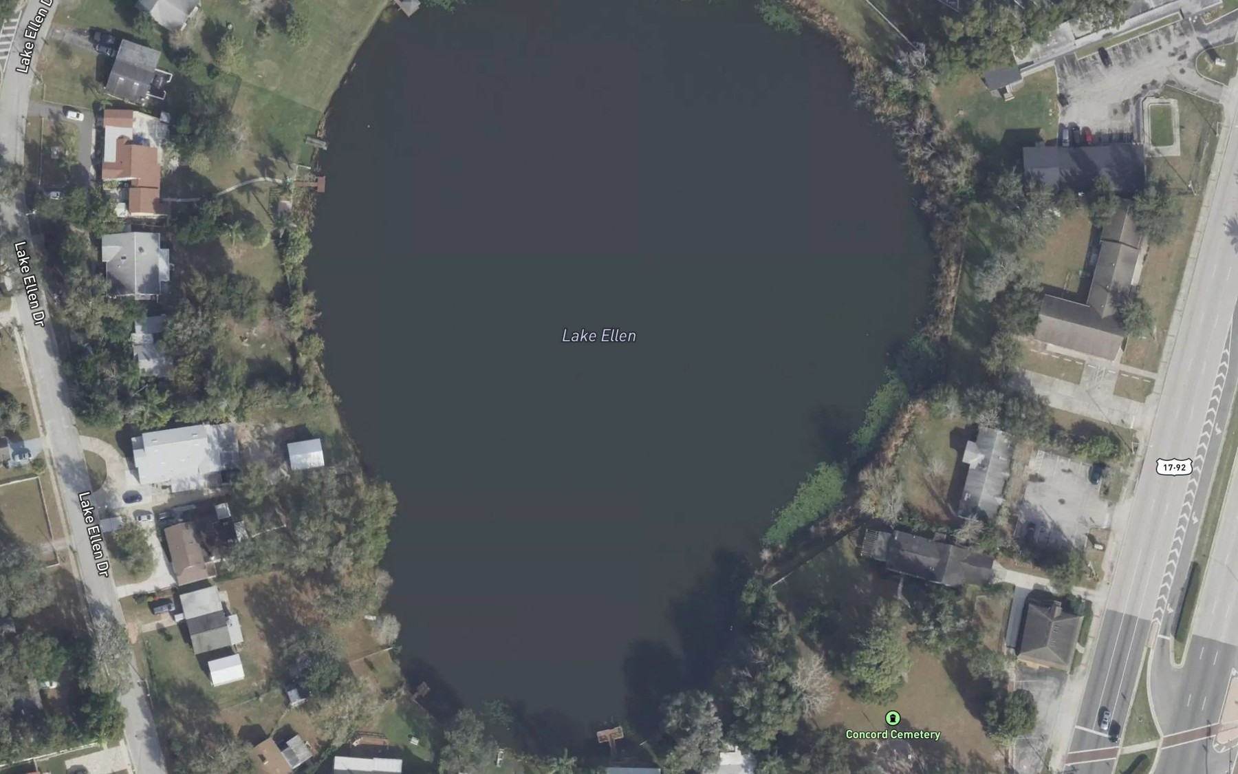 Satellite map of the Lake Ellen