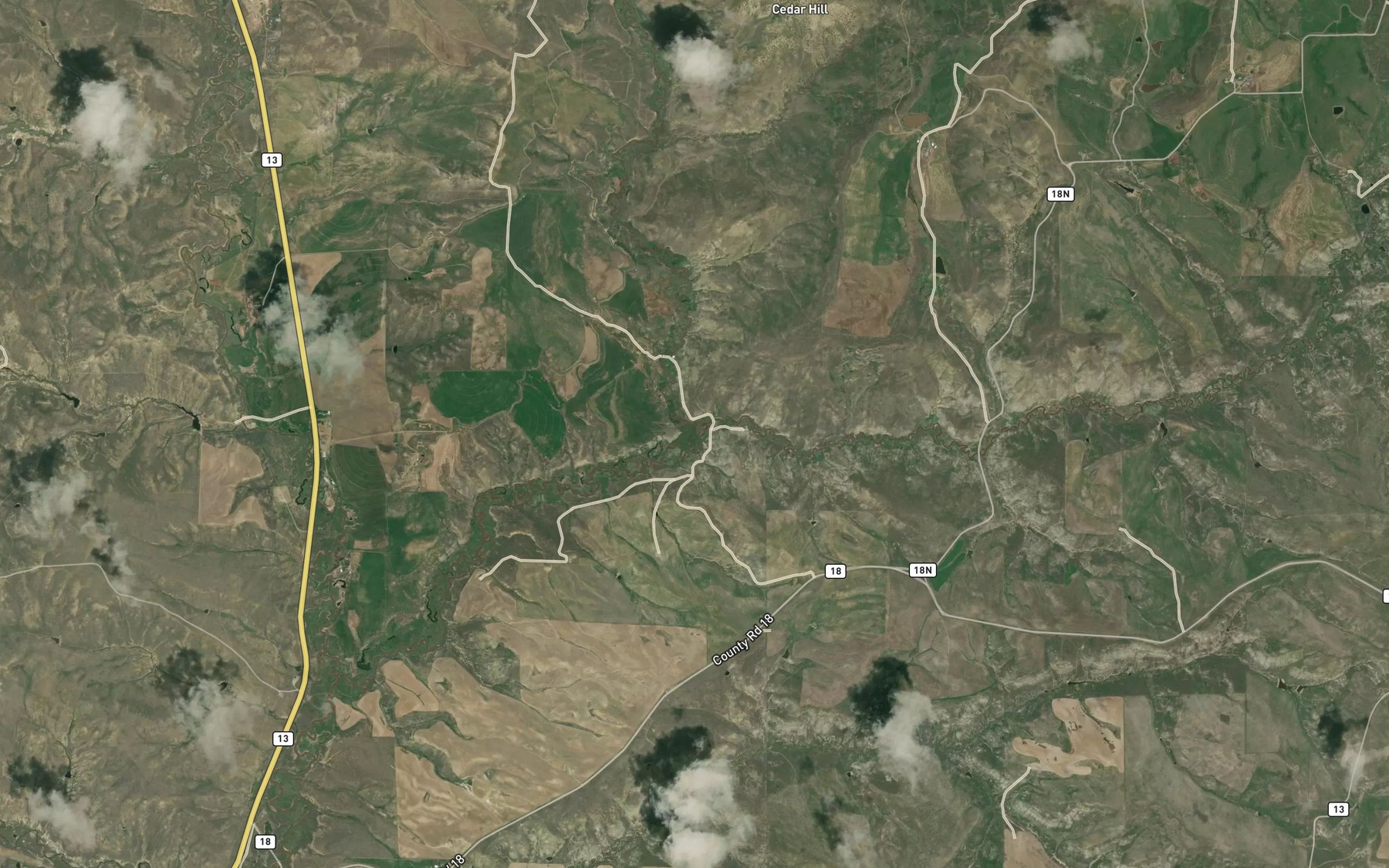 Satellite map of the Dry Fork Little Bear Creek