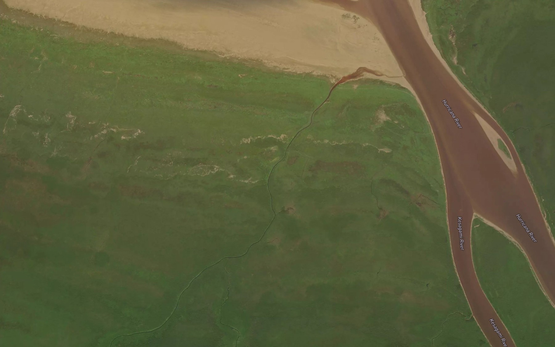 Satellite map of the Washiskogau Creek