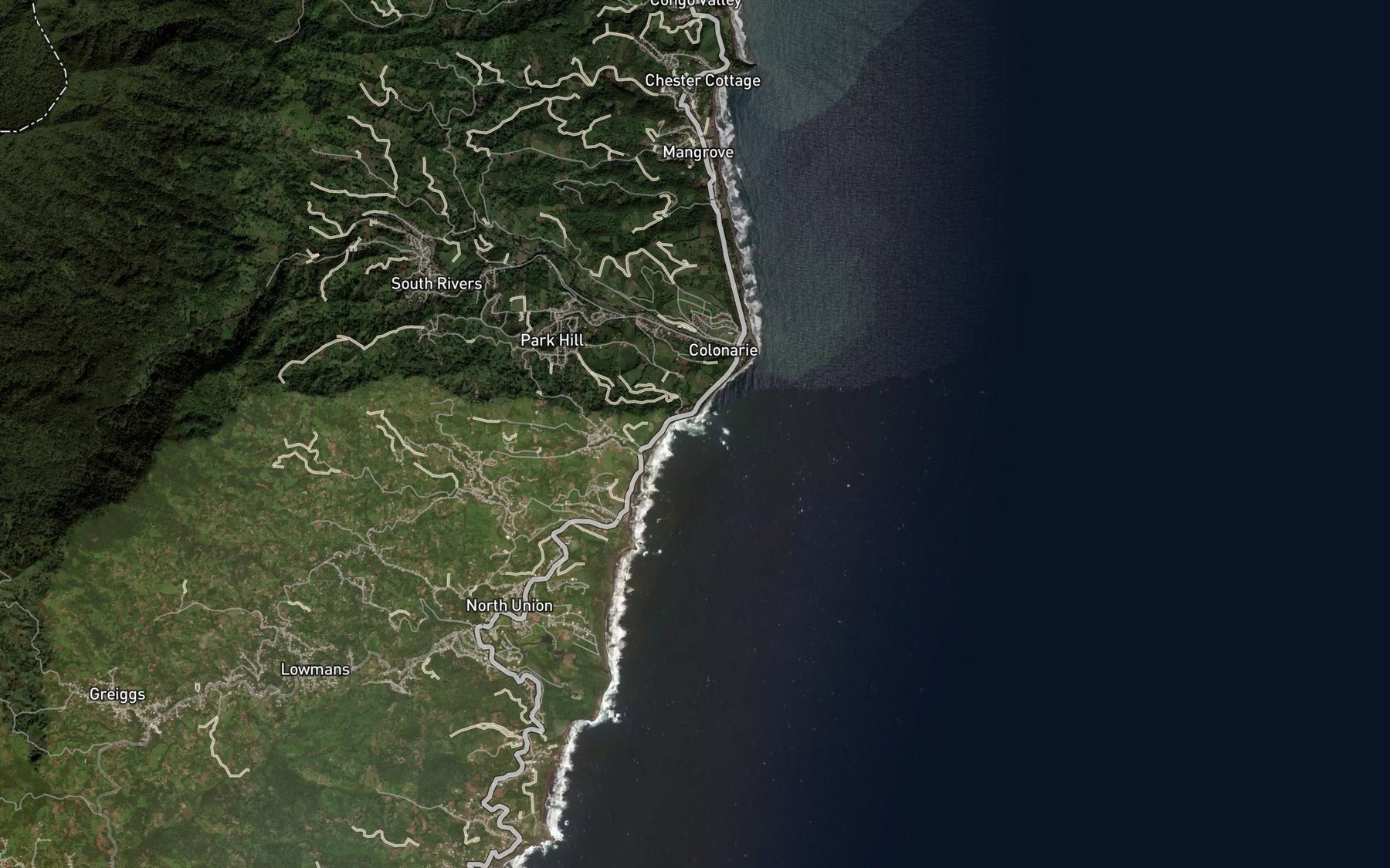 Satellite map of the Colonarie Bay