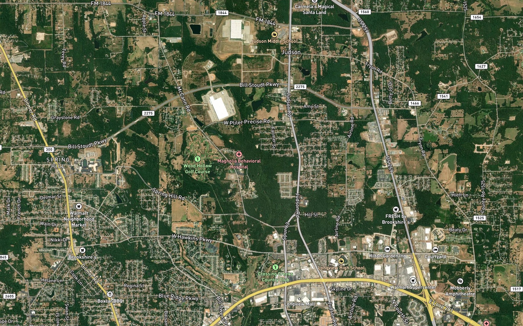 Satellite map of the Elm Branch