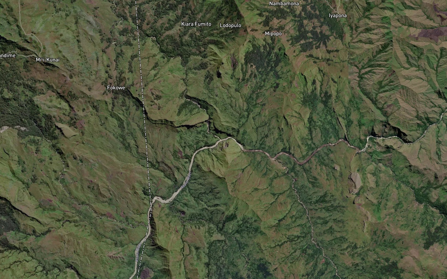 Satellite map of the Ayonde River