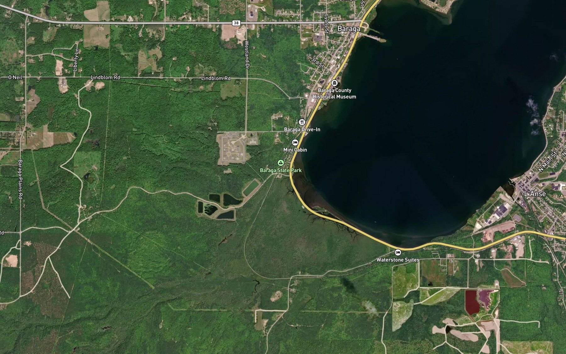 Satellite map of the Hazel Creek