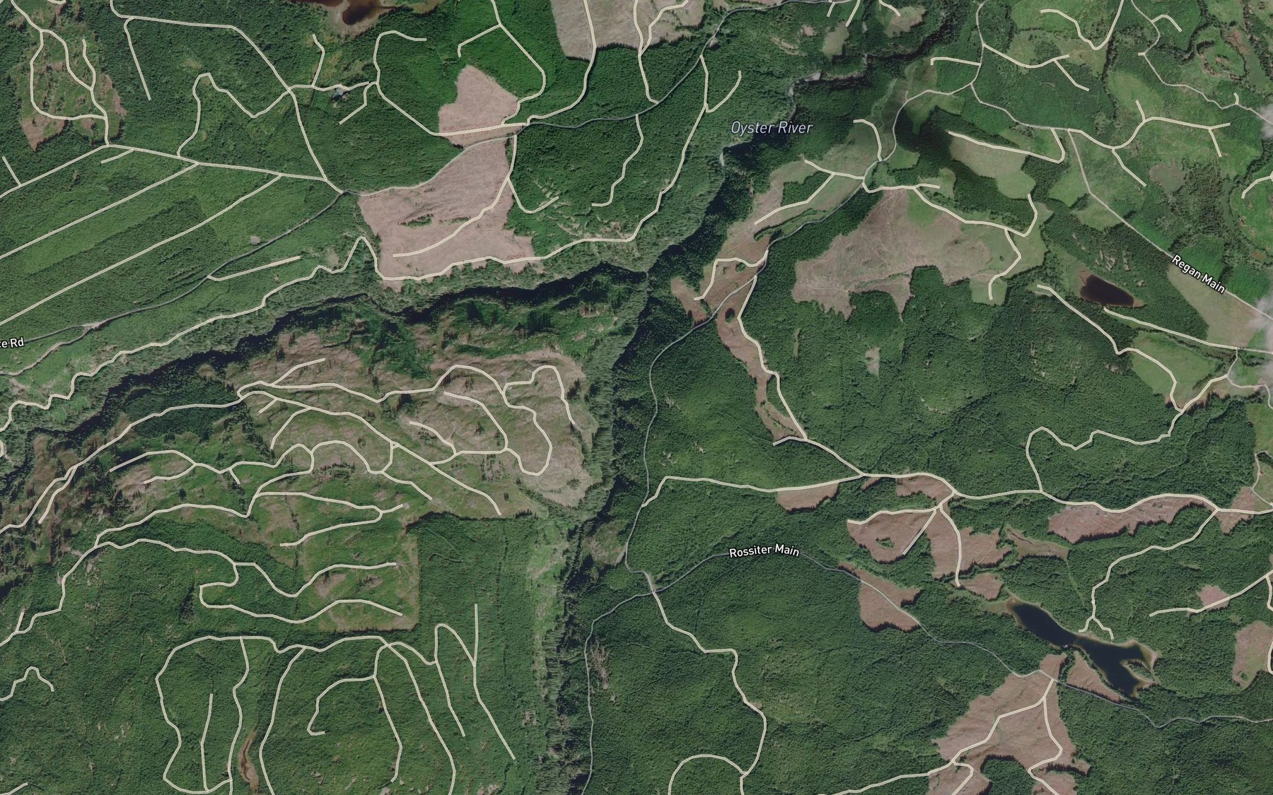 Satellite map of the Piggott Creek