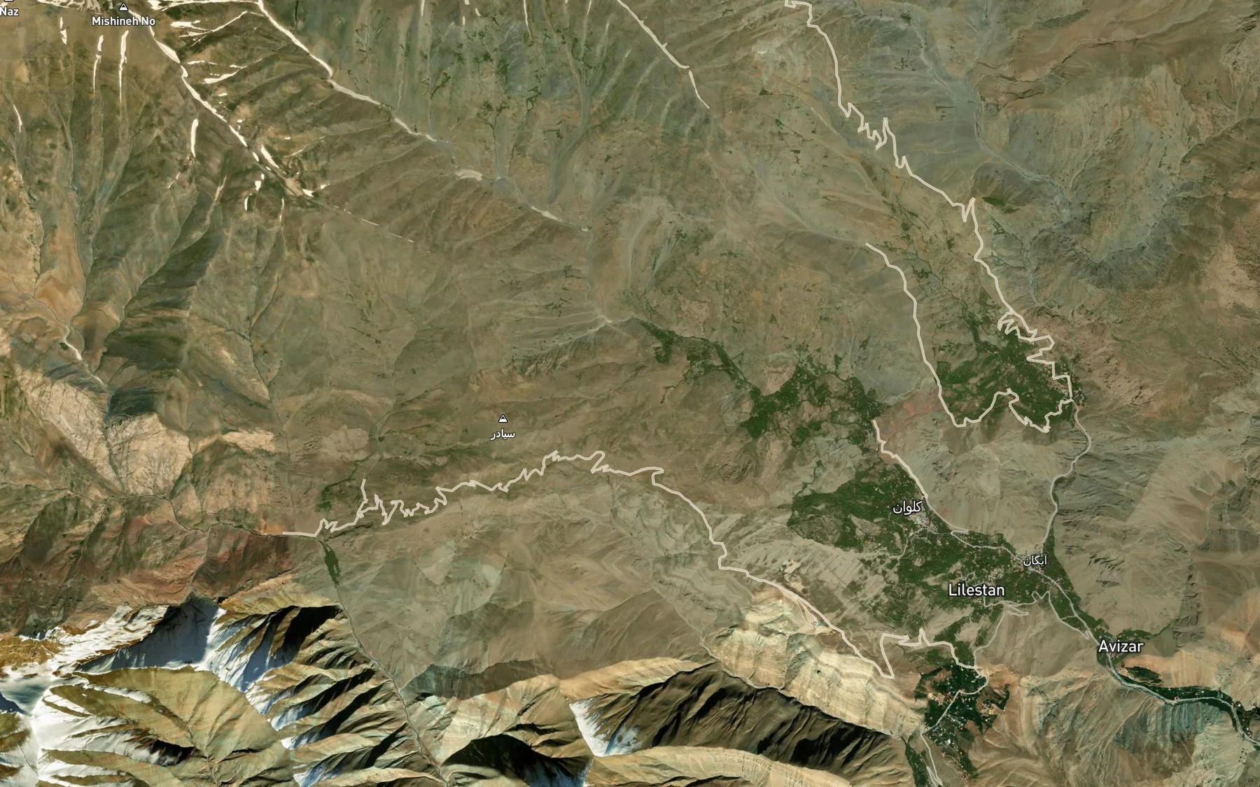 Satellite map of the Cheshmeh-ye Muchal