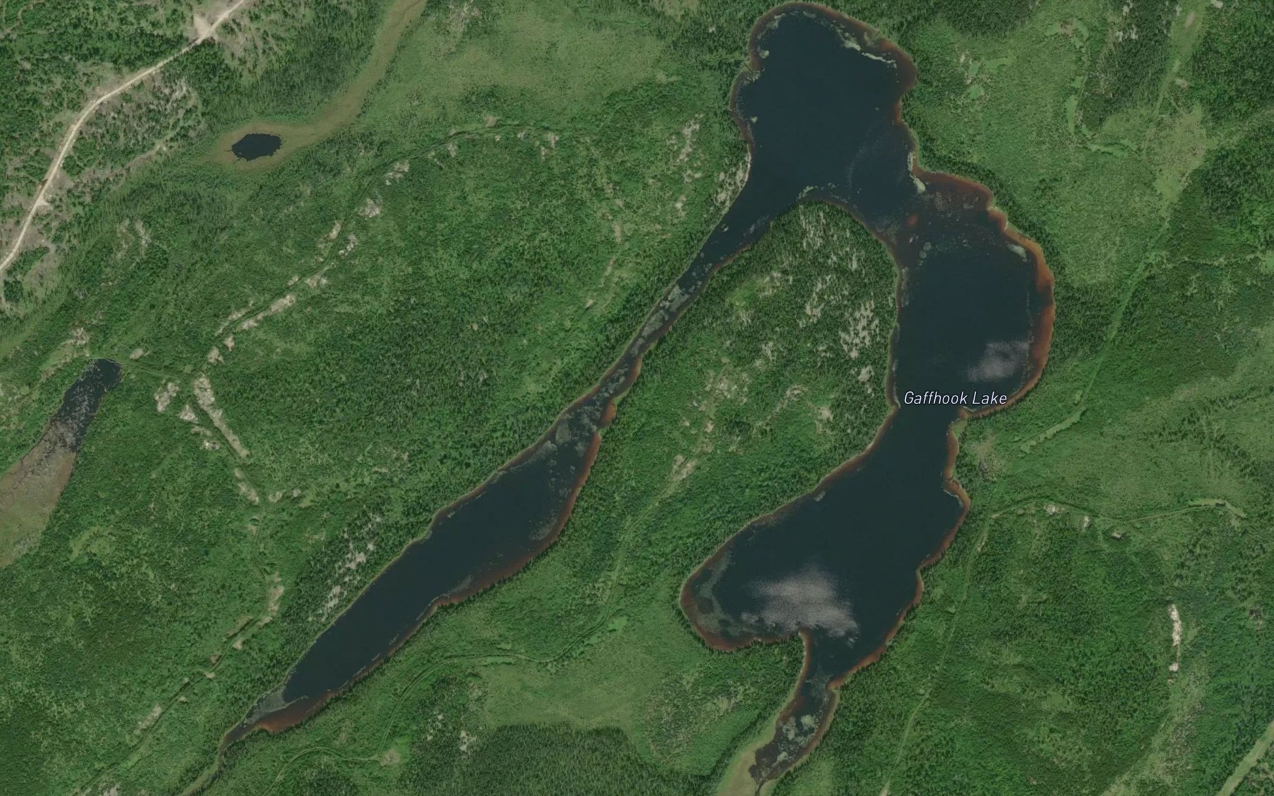Satellite map of the Gaffhook Lake