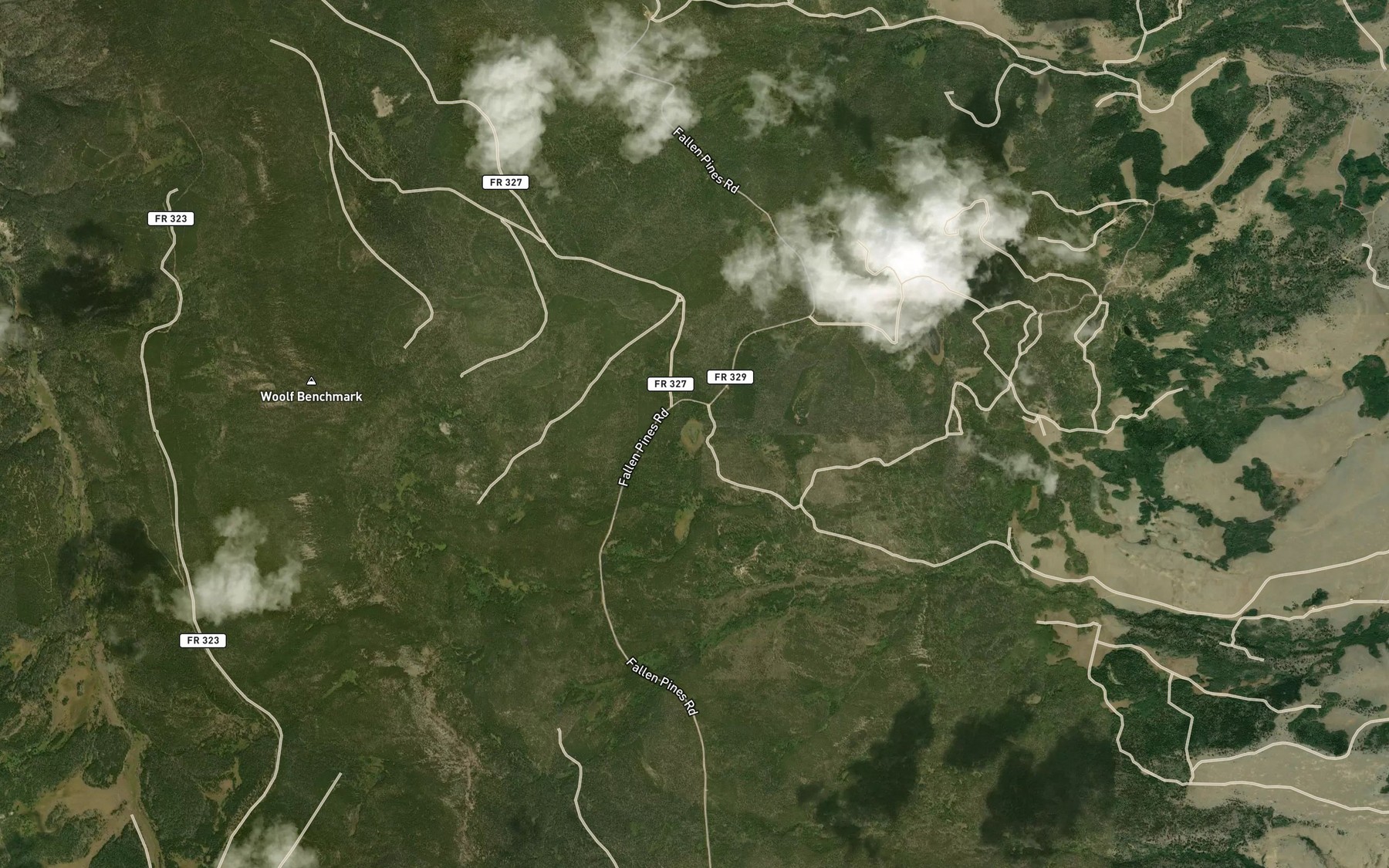 Satellite map of the Sevenmile Lake