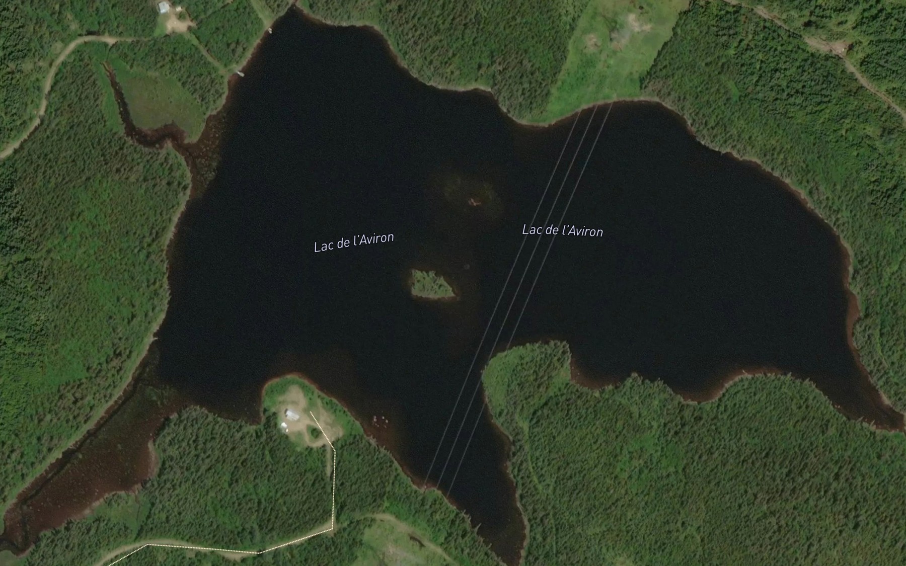 Satellite map of the Lac de l'Aviron