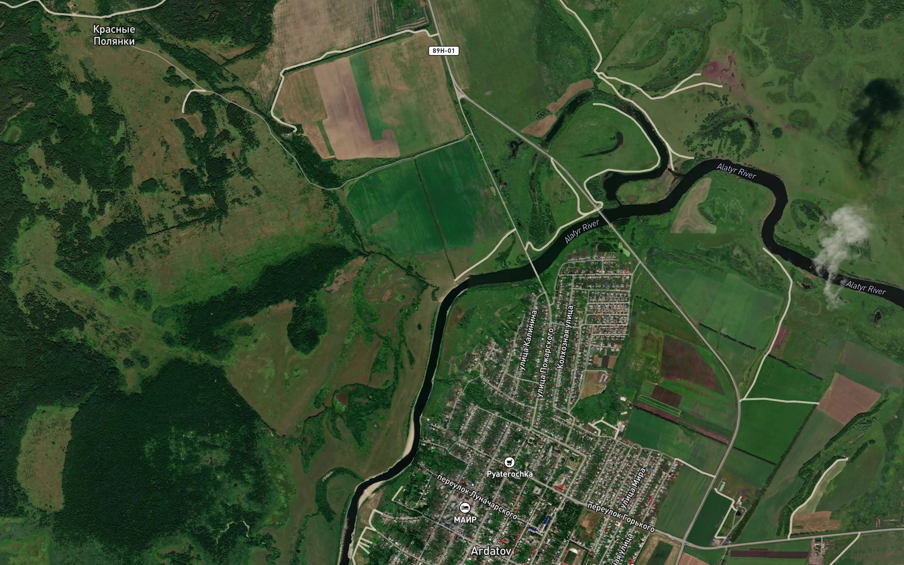Satellite map of the Peschanka