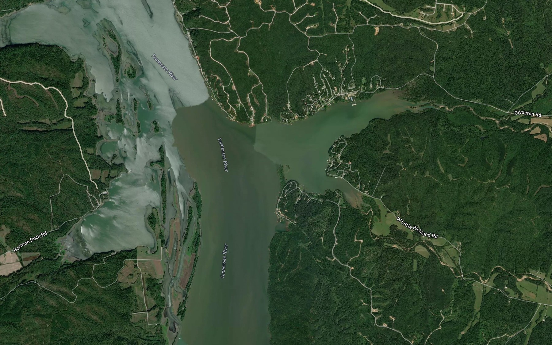Satellite map of the Big Richland Creek