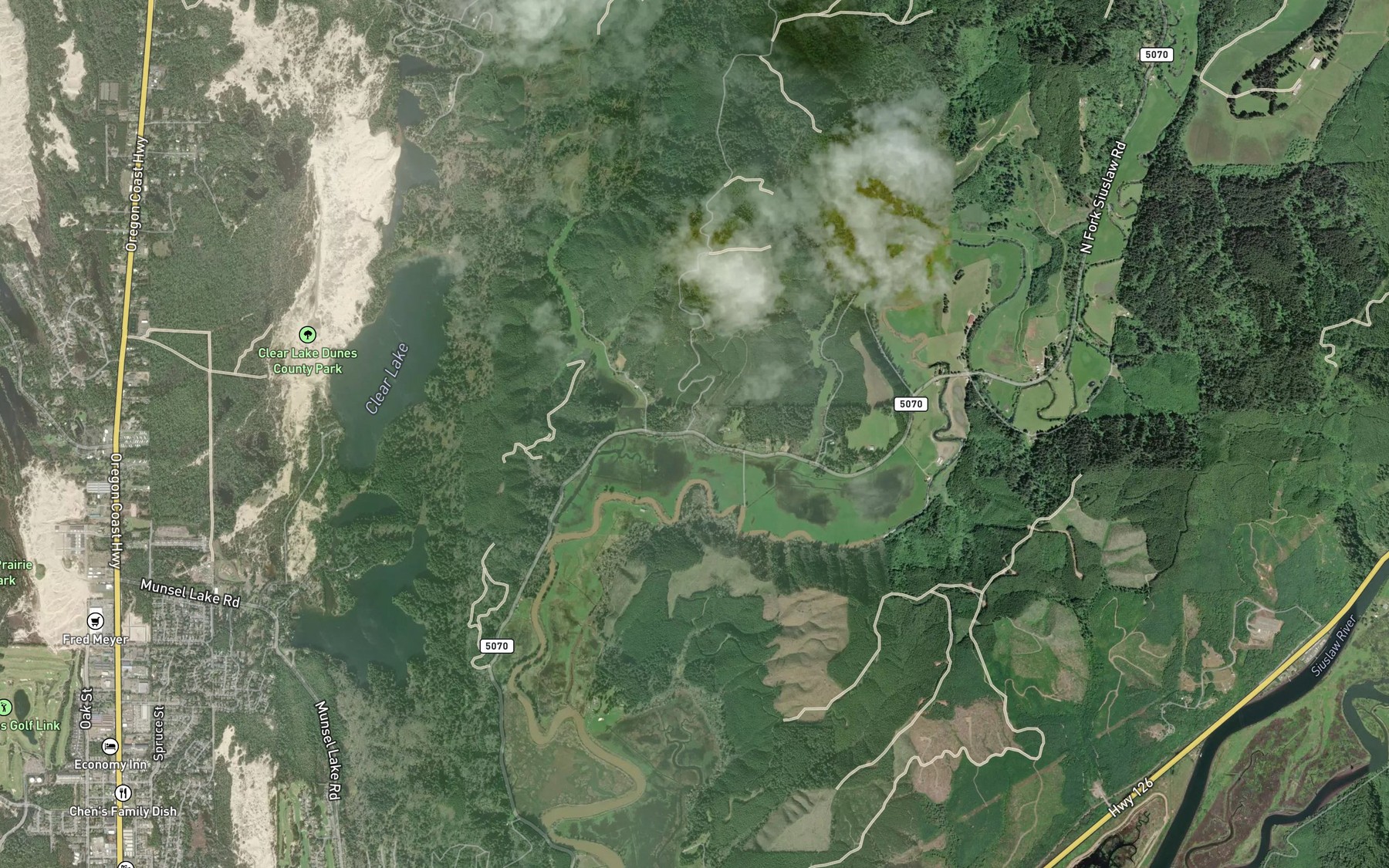 Satellite map of the Slover Creek