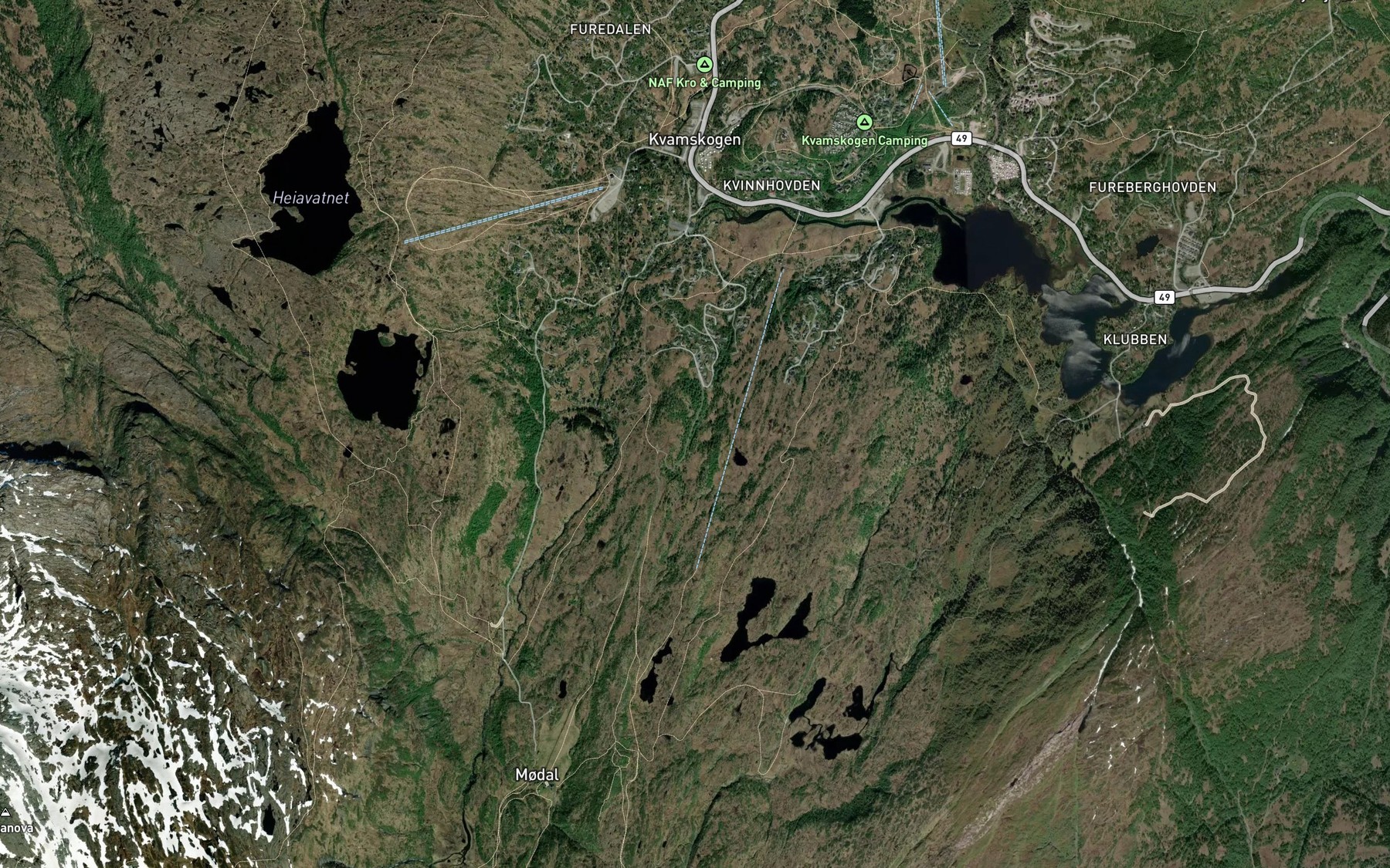 Satellite map of the Hjeltelibekken