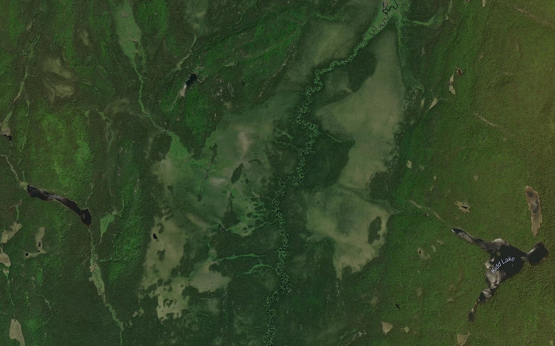 Satellite map of the Wishbone Creek