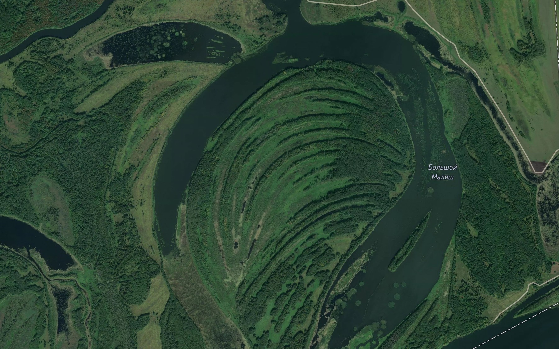 Satellite map of the Ozero Bol'shoy Malyash