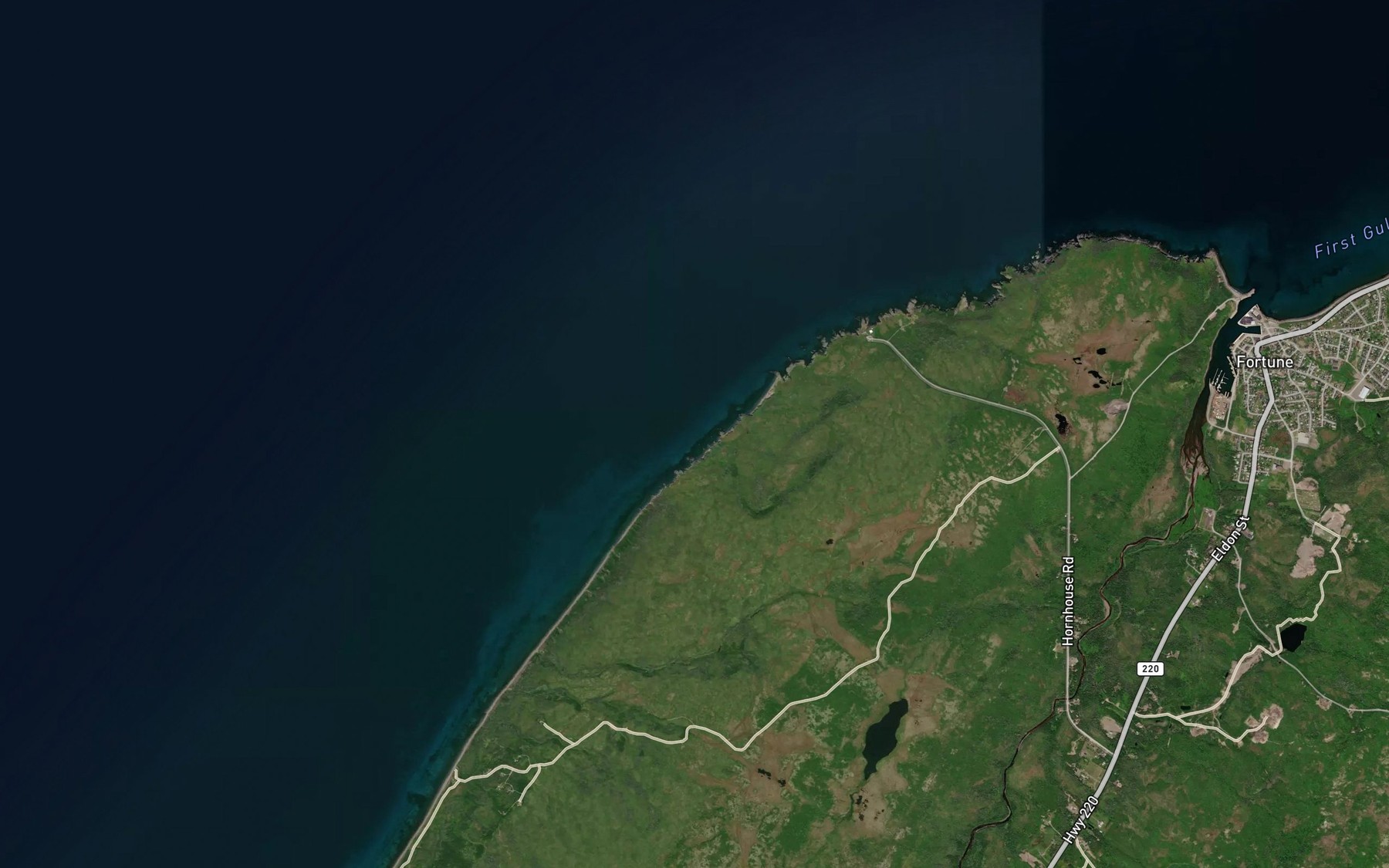 Satellite map of the Fortune Elbow