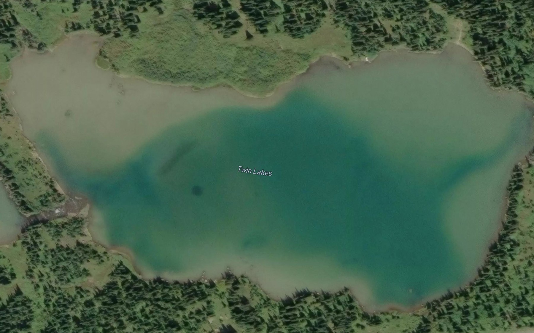 Satellite map of the Twin Lakes
