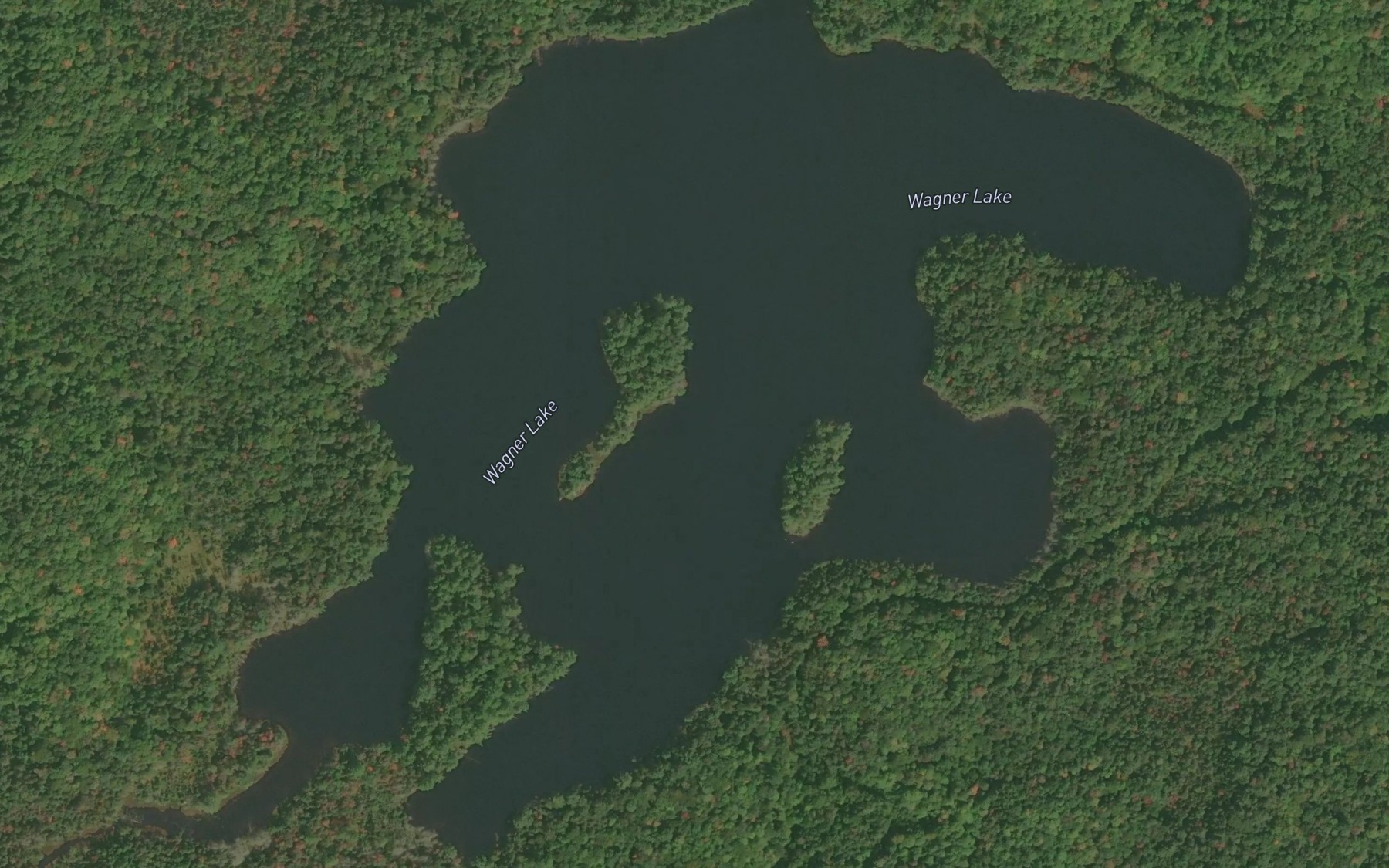 Satellite map of the Wagner Lake