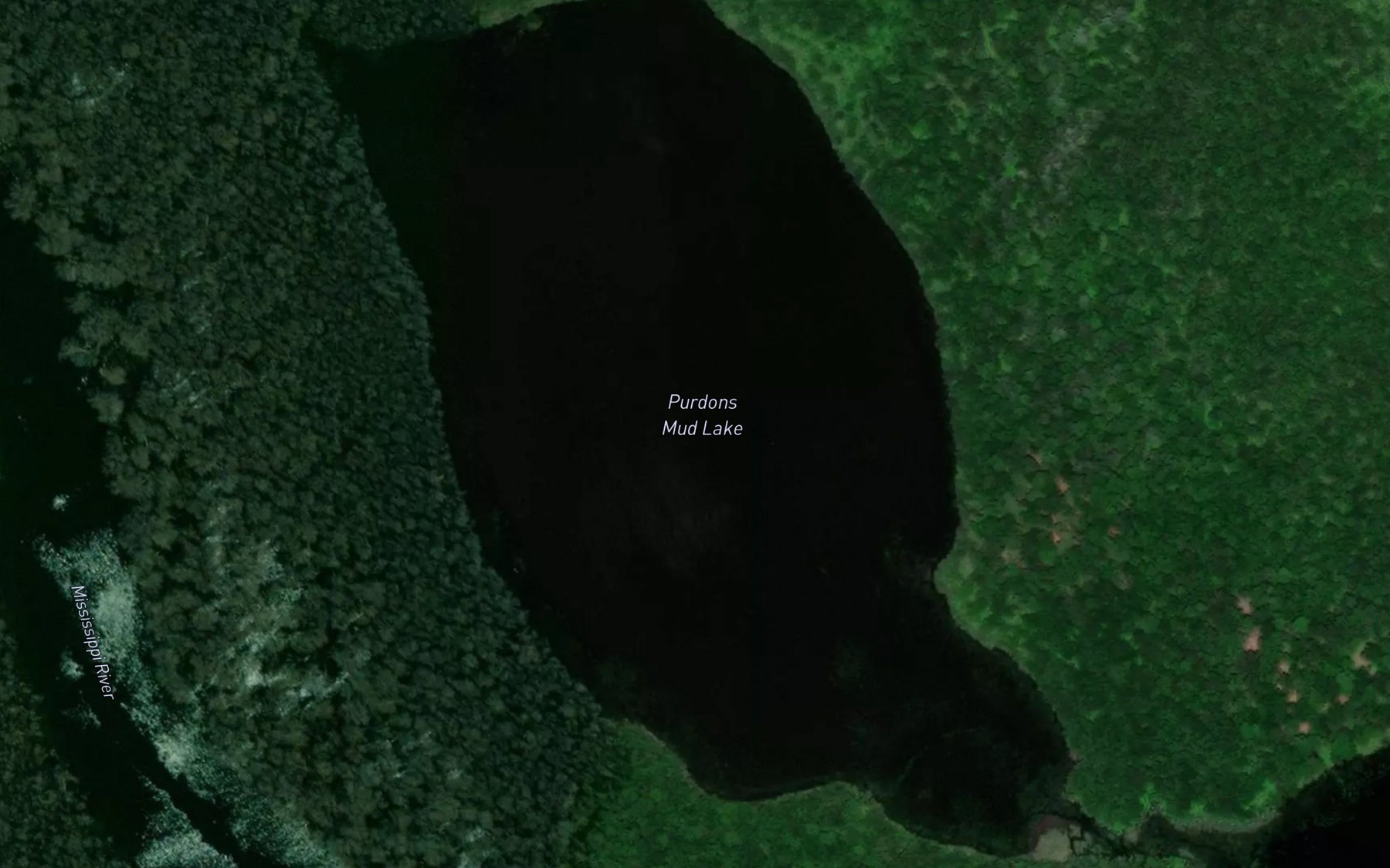 Satellite map of the Purdons Mud Lake