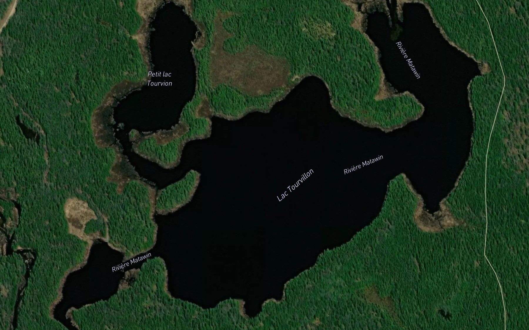 Satellite map of the Lac Tourvion