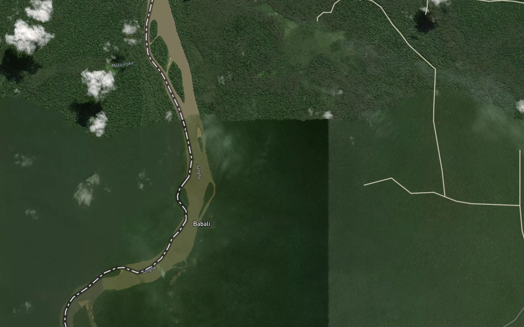Satellite map of the Meba