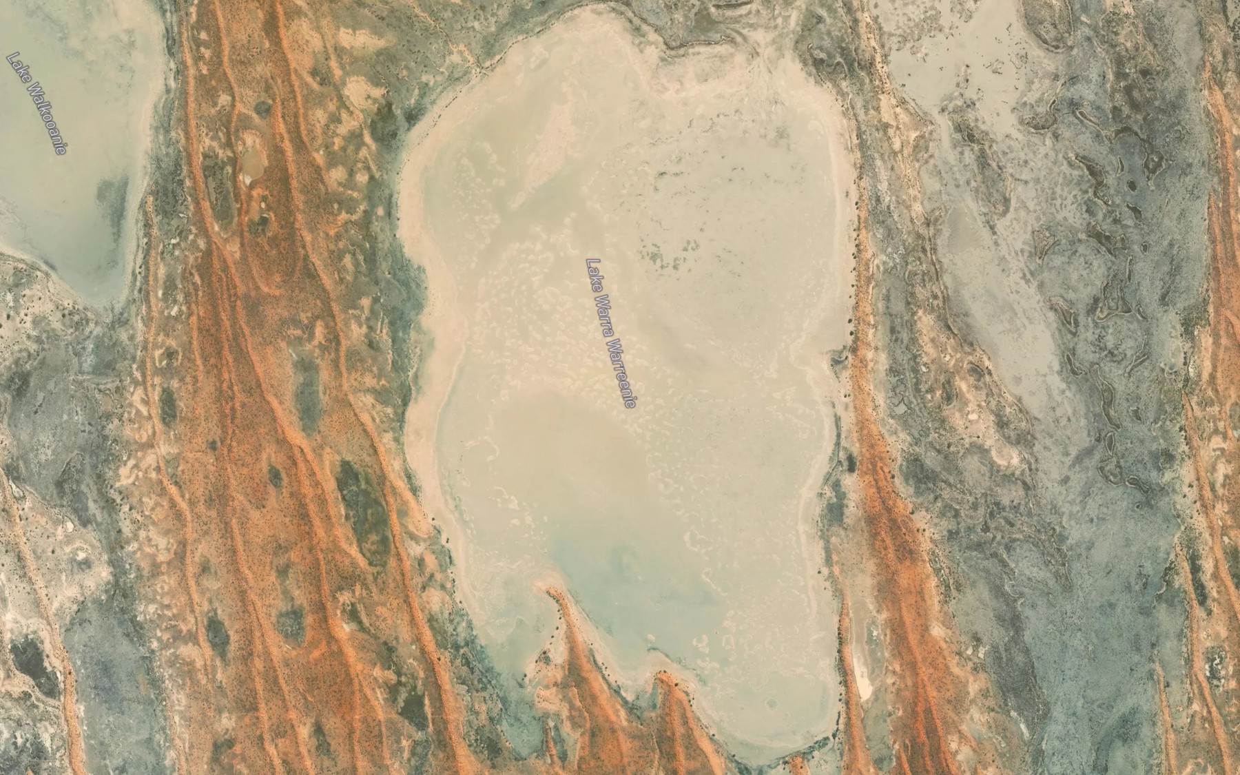 Satellite map of the Lake Warra Warreenie