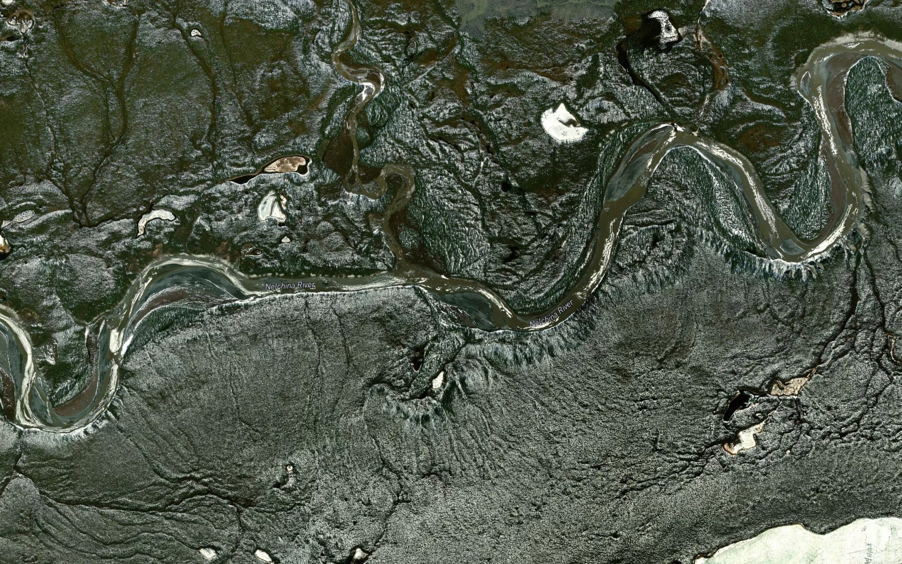 Satellite map of the Little Nelchina River