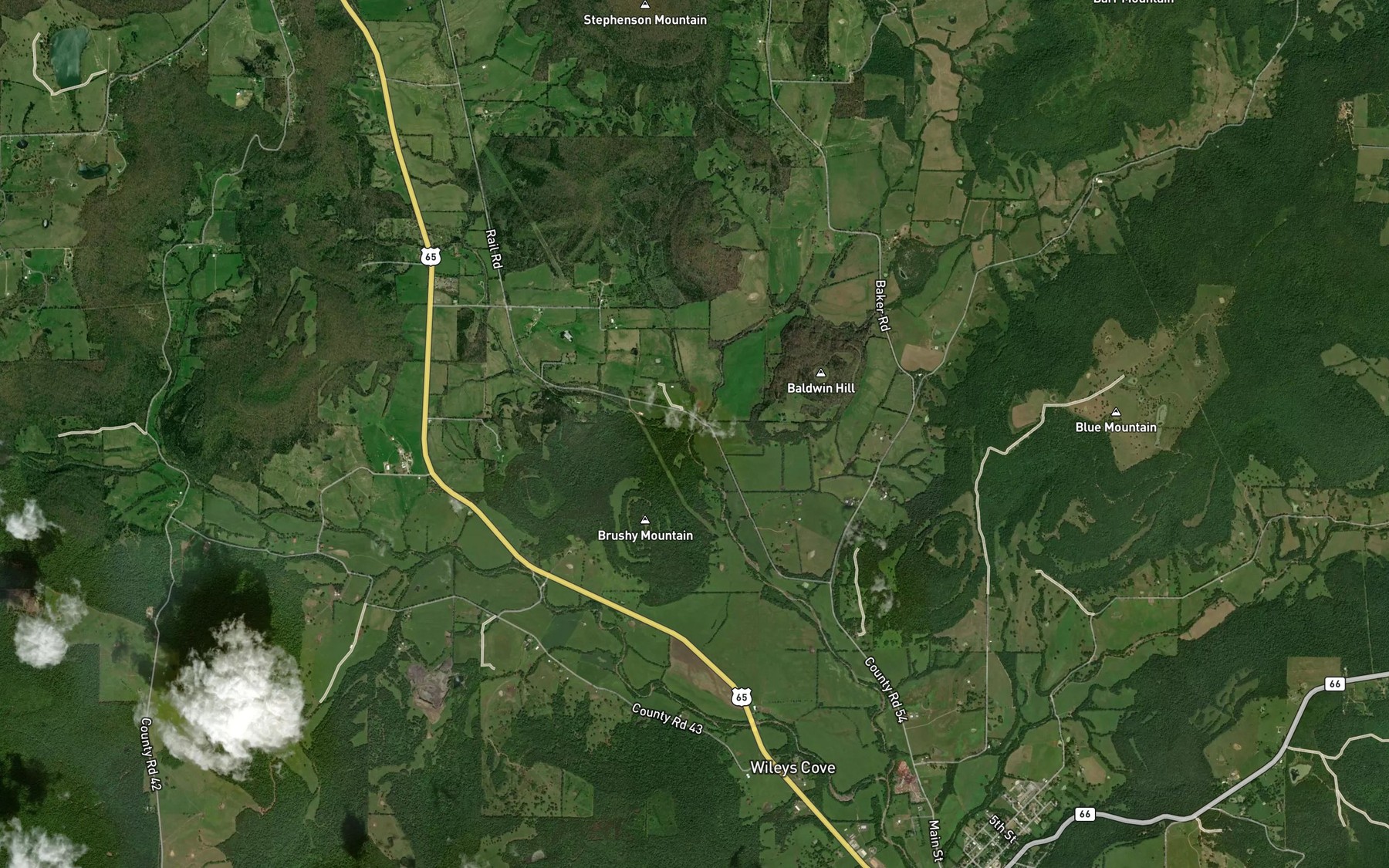 Satellite map of the Little Creek