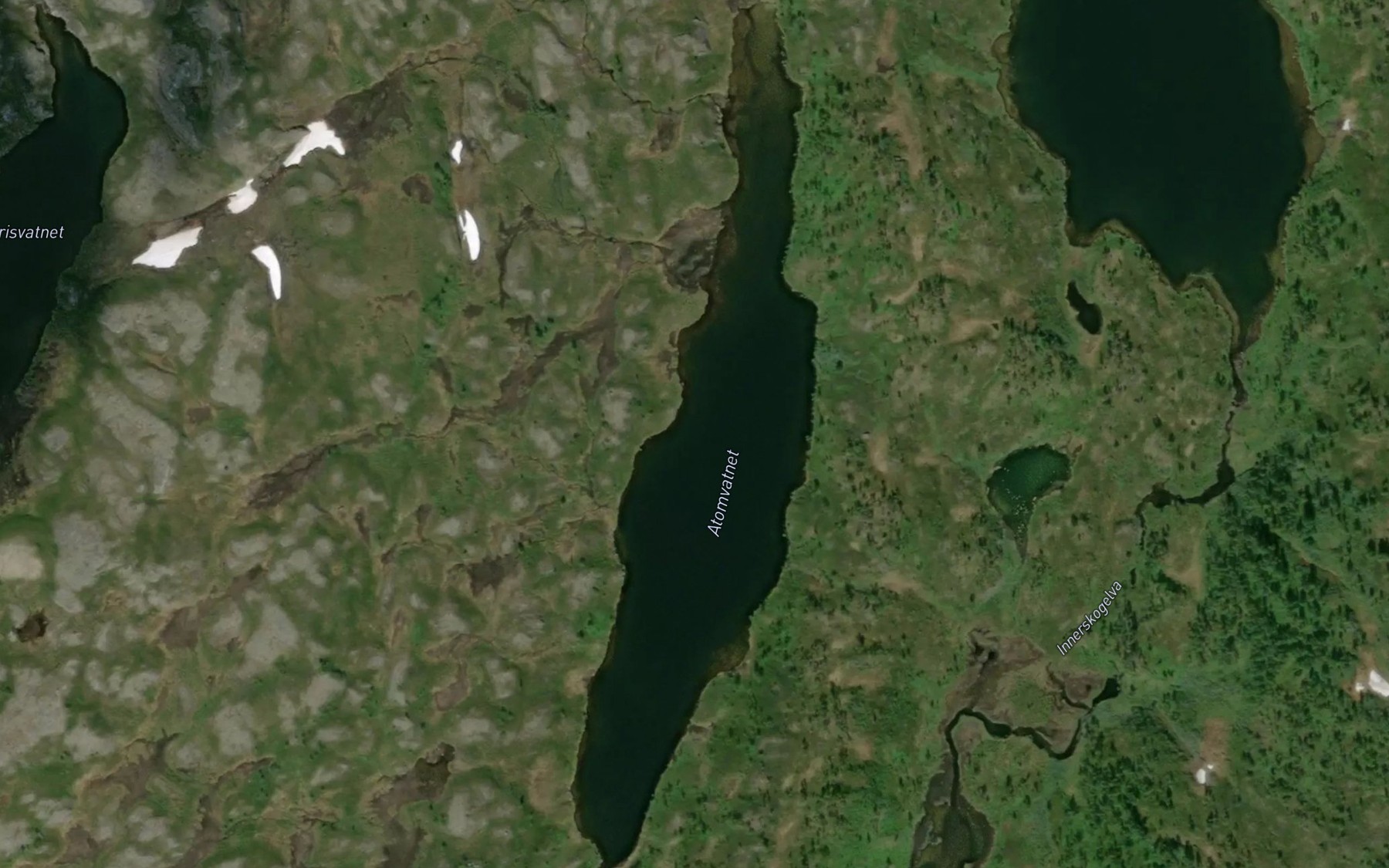 Satellite map of the Atomvatnet