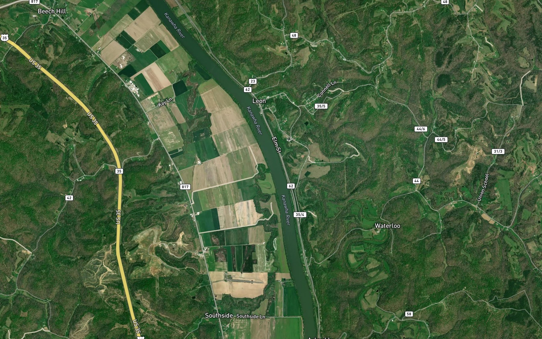 Satellite map of the Little Sixteenmile Creek