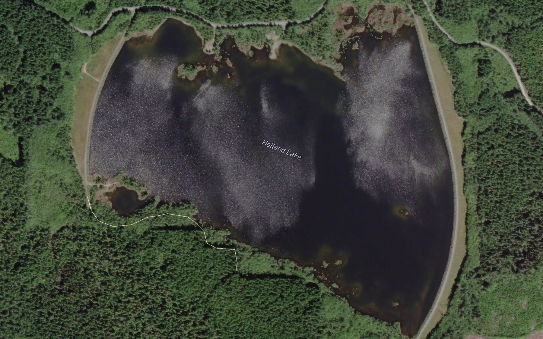 Satellite map of the Holland Lake