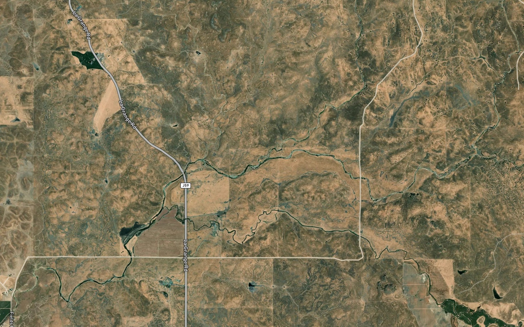Satellite map of the Hayward Creek