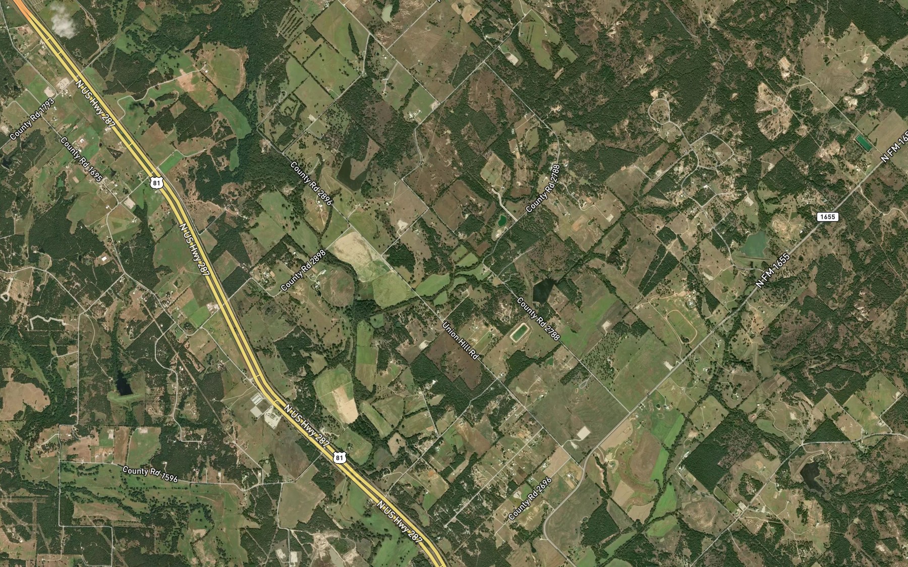 Satellite map of the Grapevine Creek