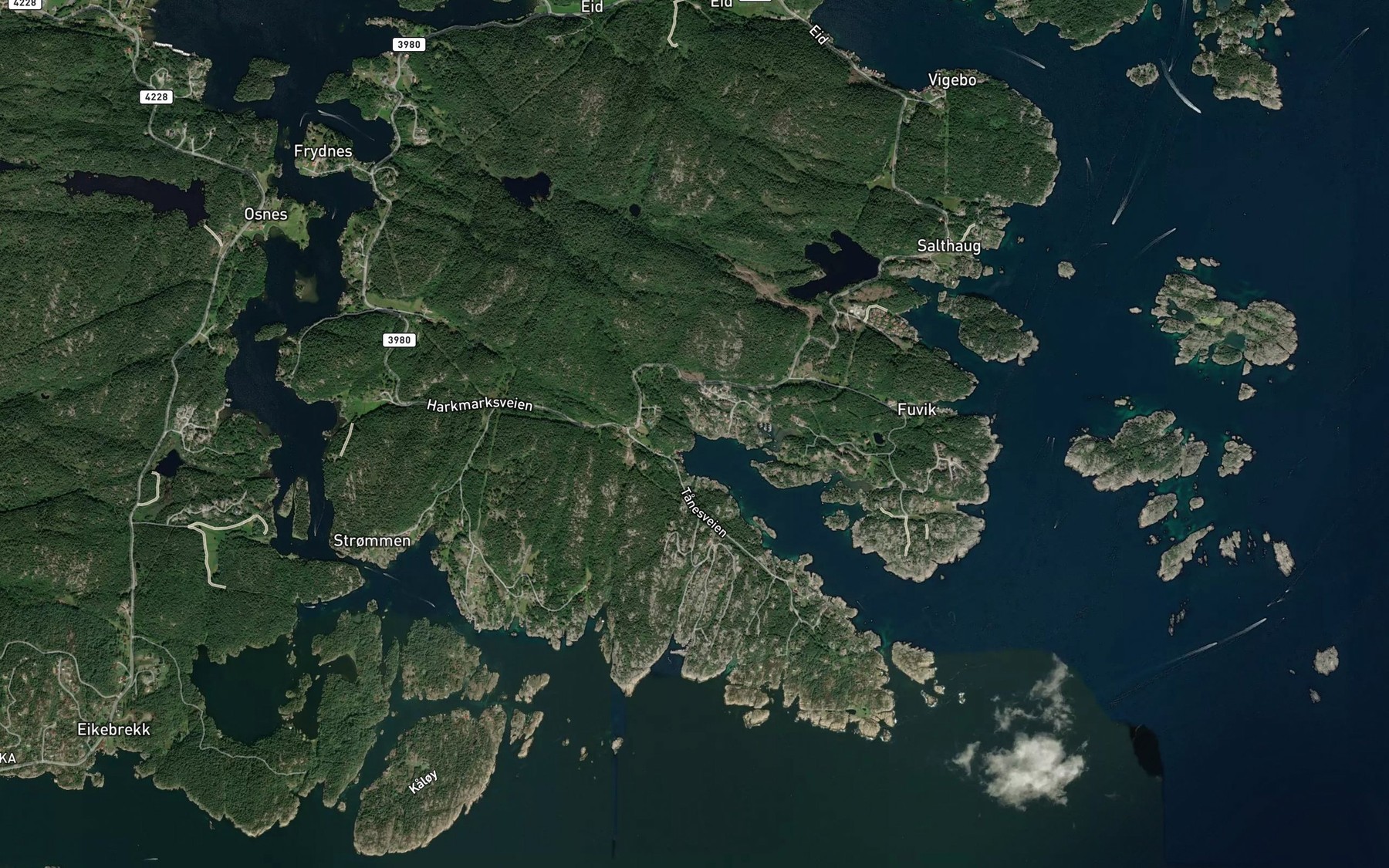 Satellite map of the Skjevika
