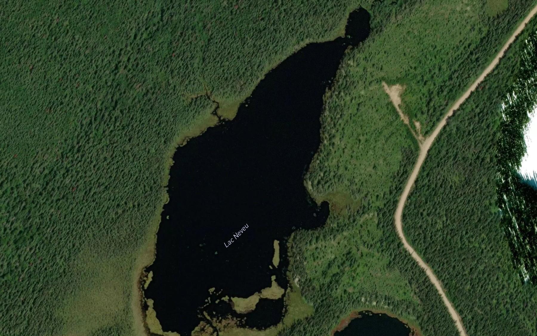 Satellite map of the Lac Neveu