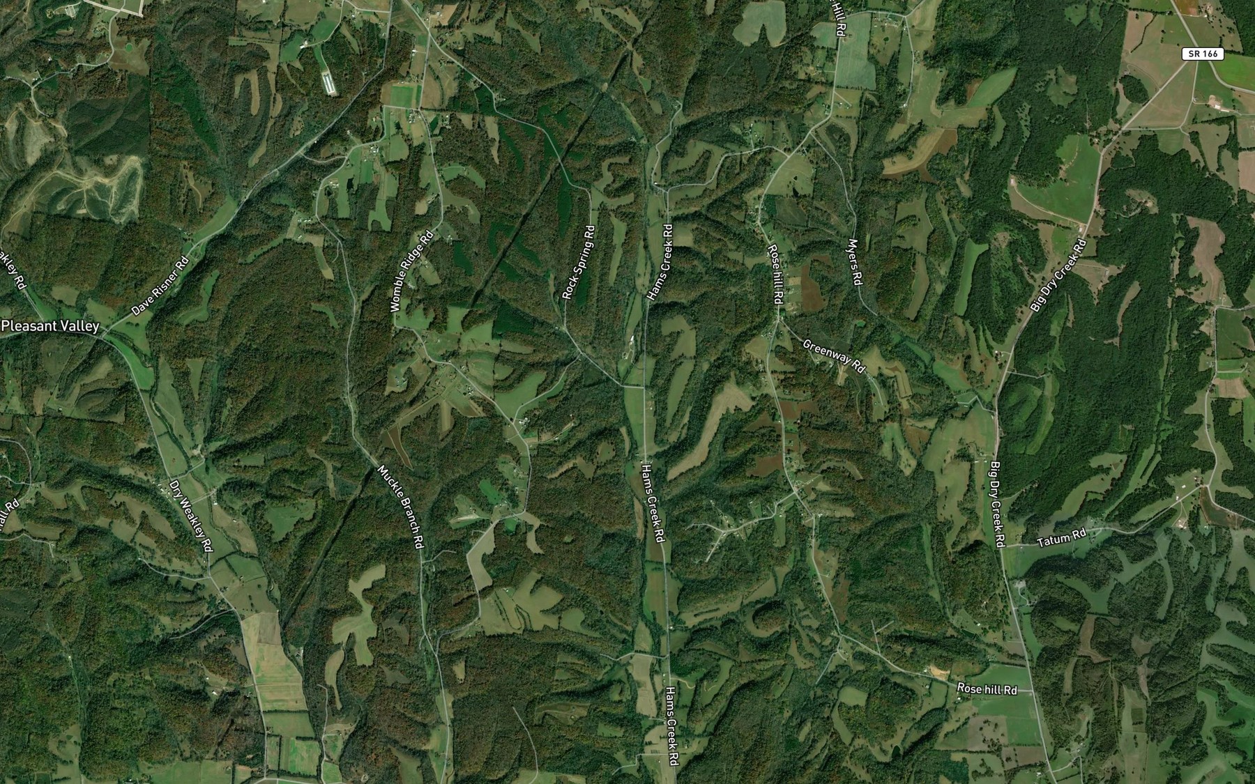Satellite map of the Rock Spring Branch
