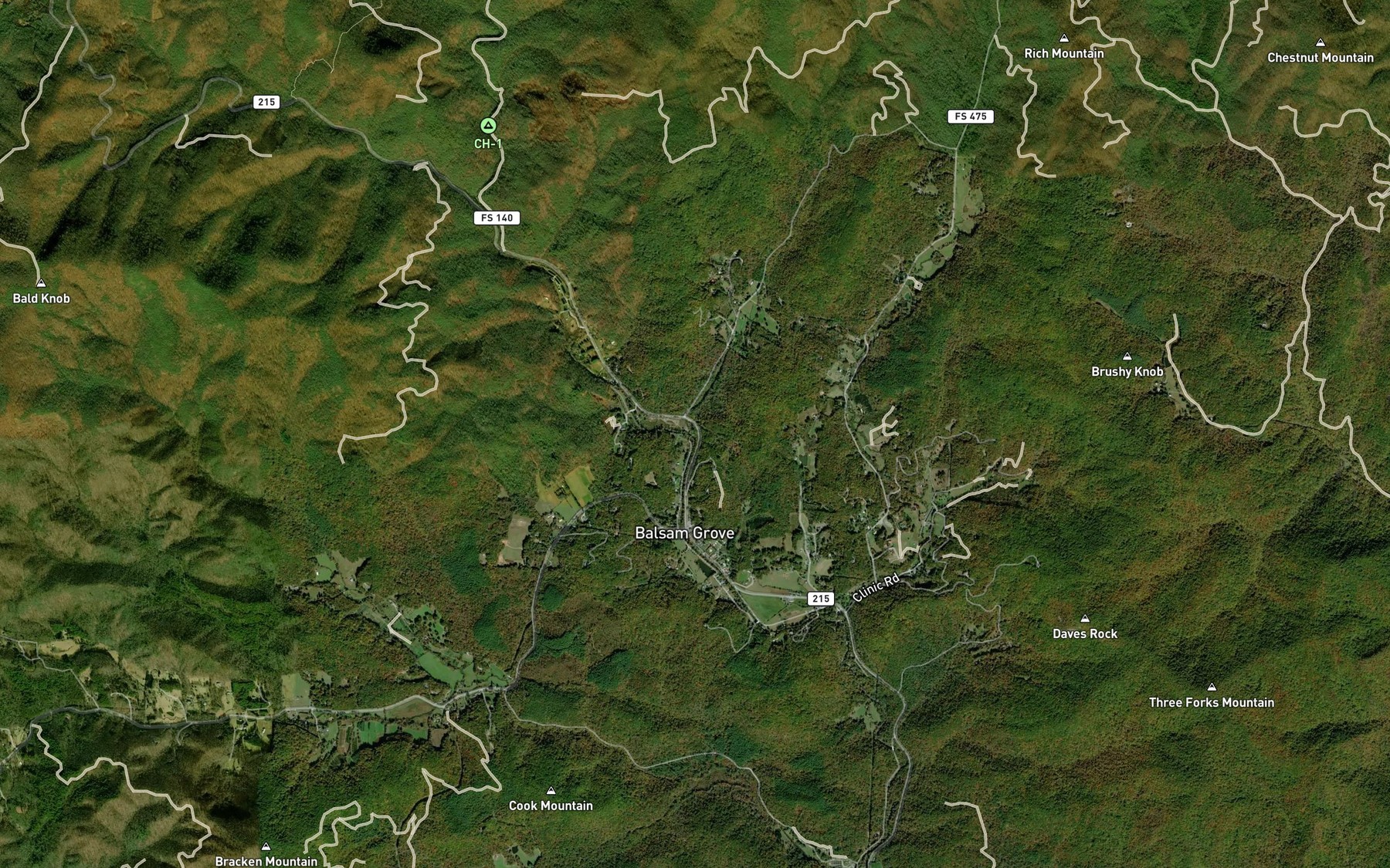Satellite map of the Indian Creek