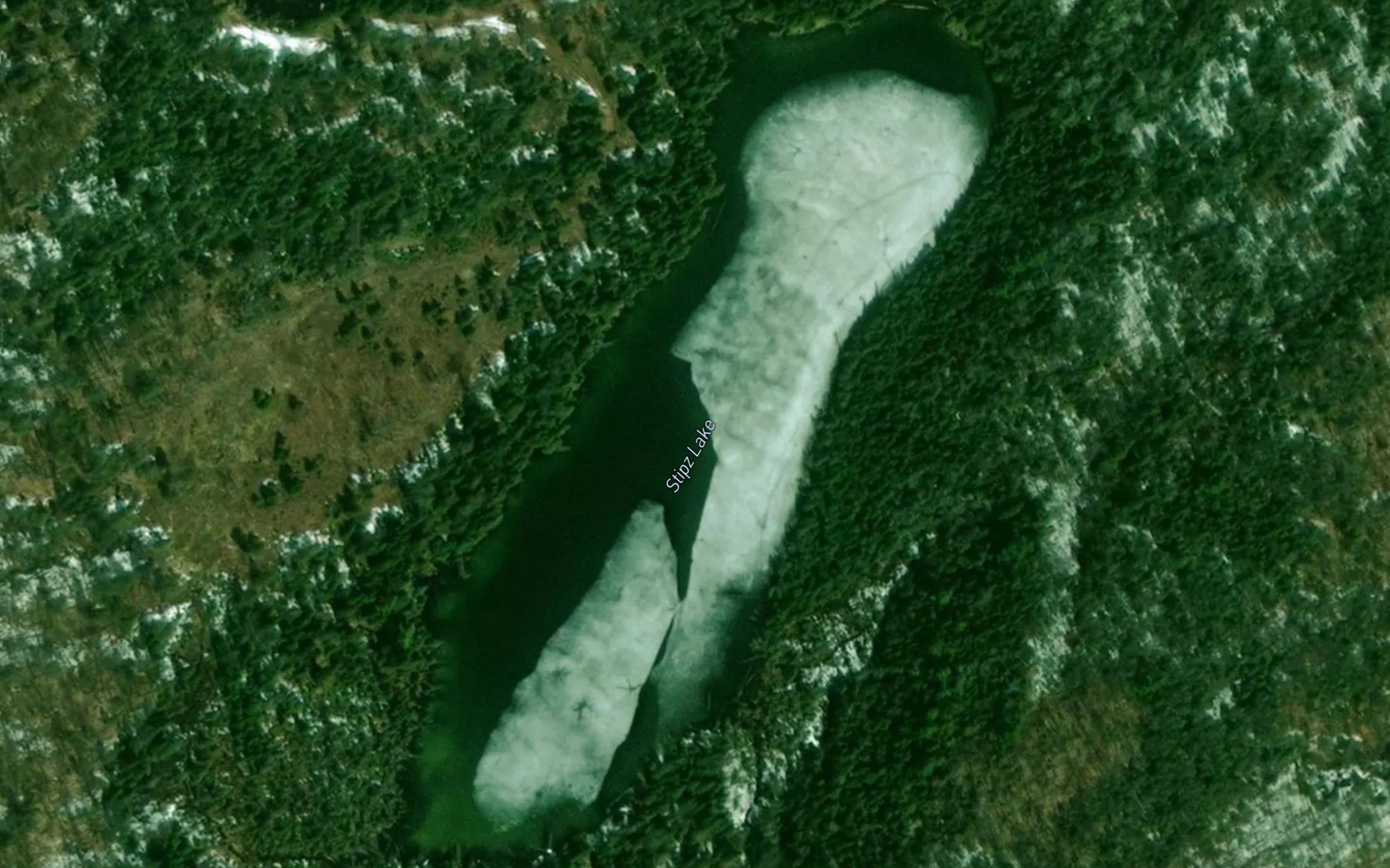Satellite map of the Stipz Lake