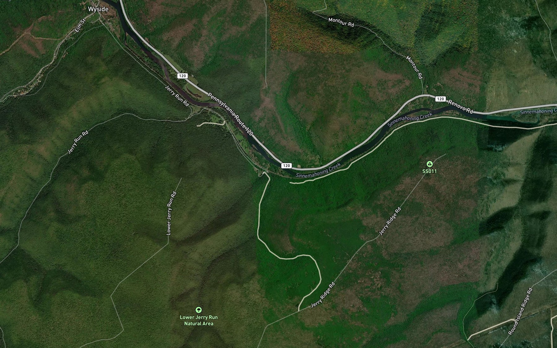 Satellite map of the Middle Jerry Run