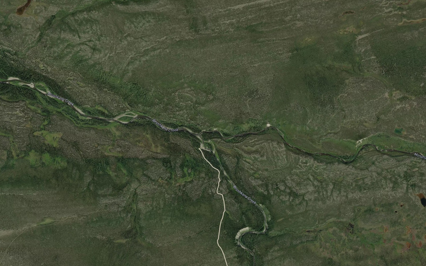 Satellite map of the Monahan Creek