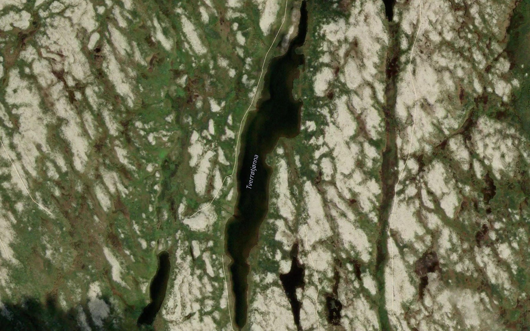 Satellite map of the Tverrotjorna