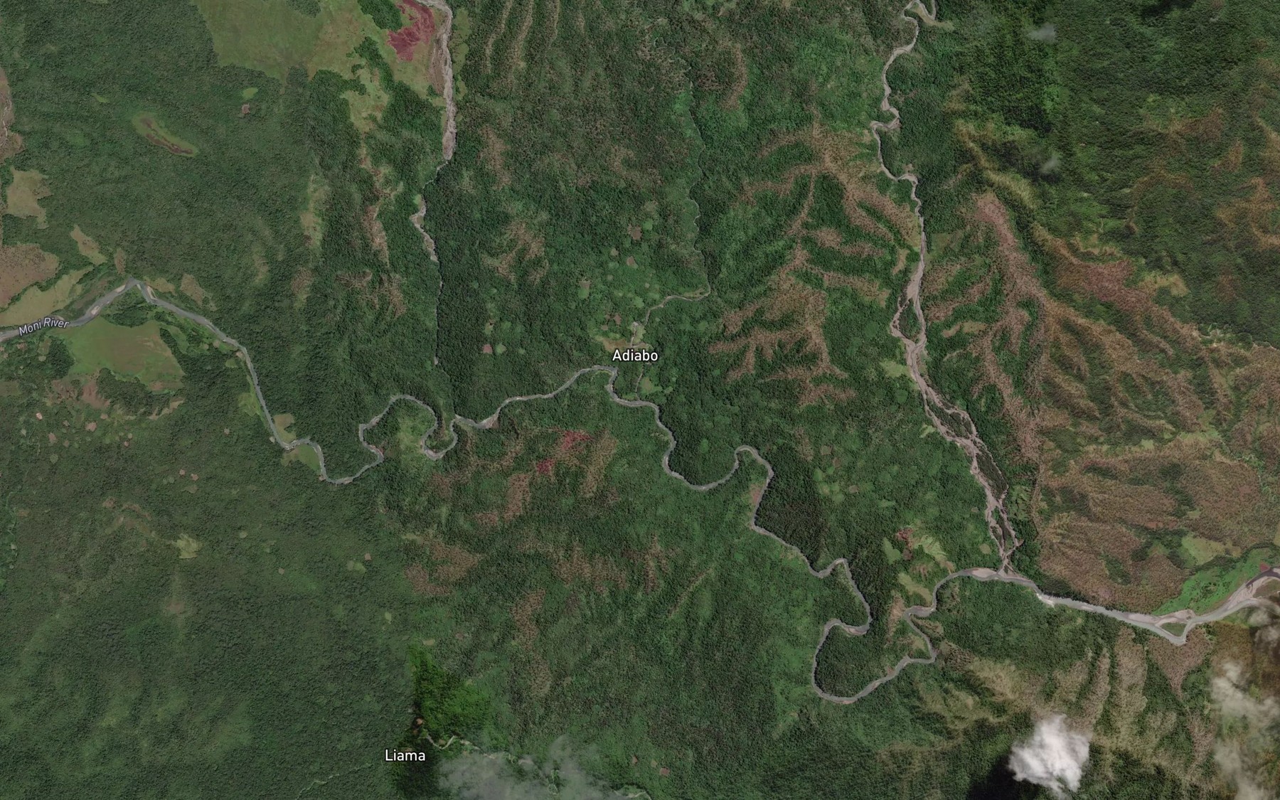 Satellite map of the Adiabo Creek
