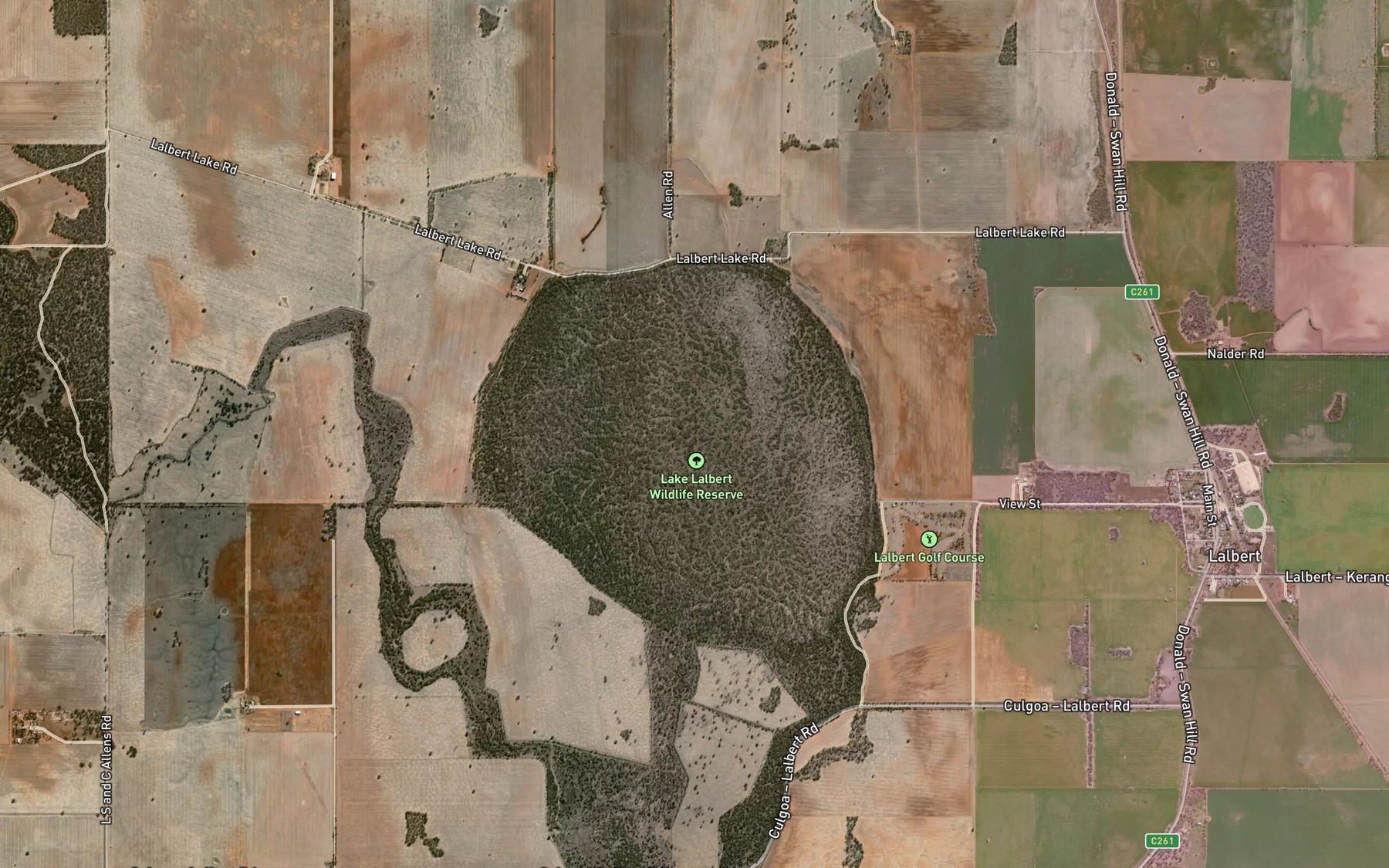 Satellite map of the Lake Lalbert