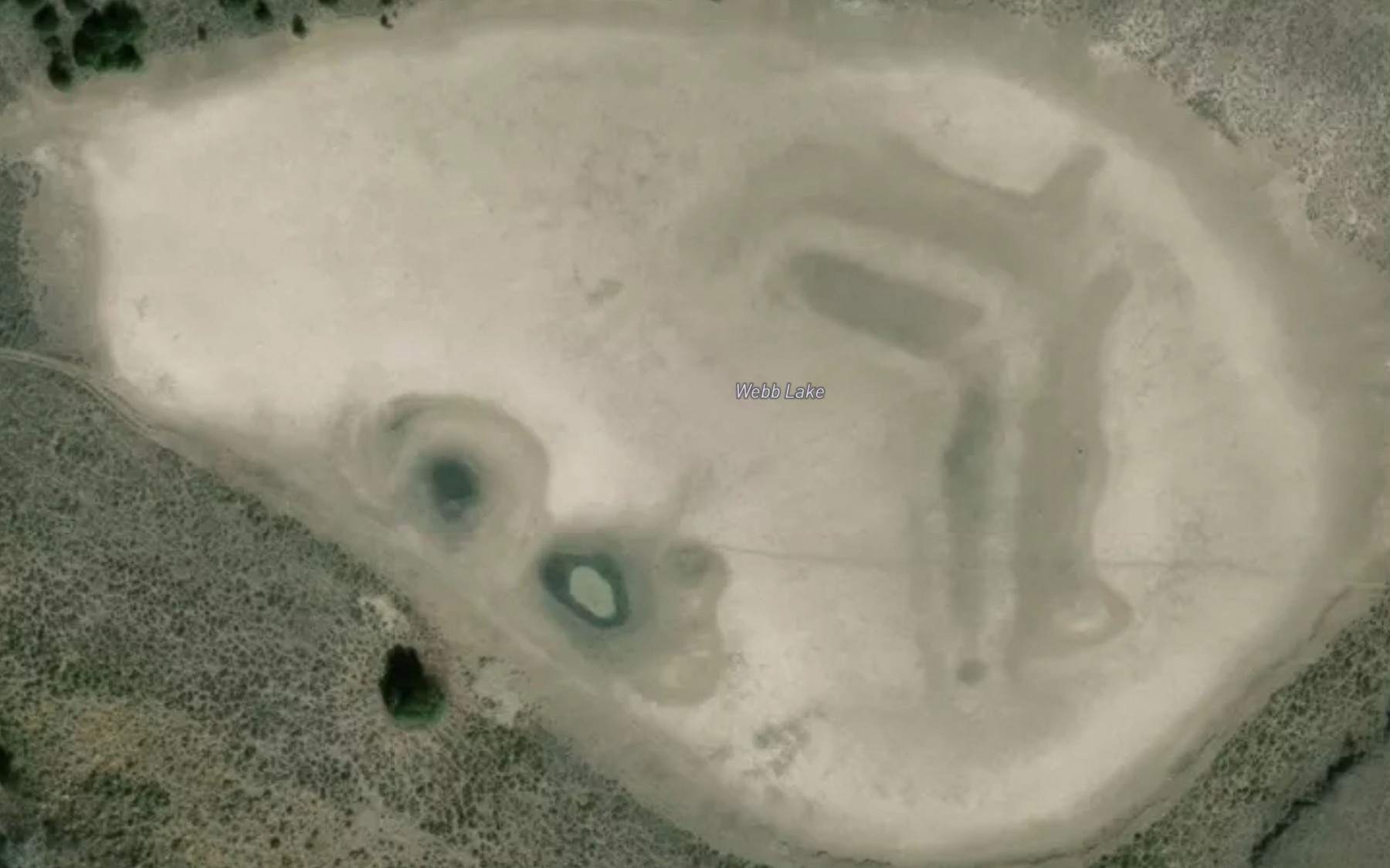 Satellite map of the Webb Lake