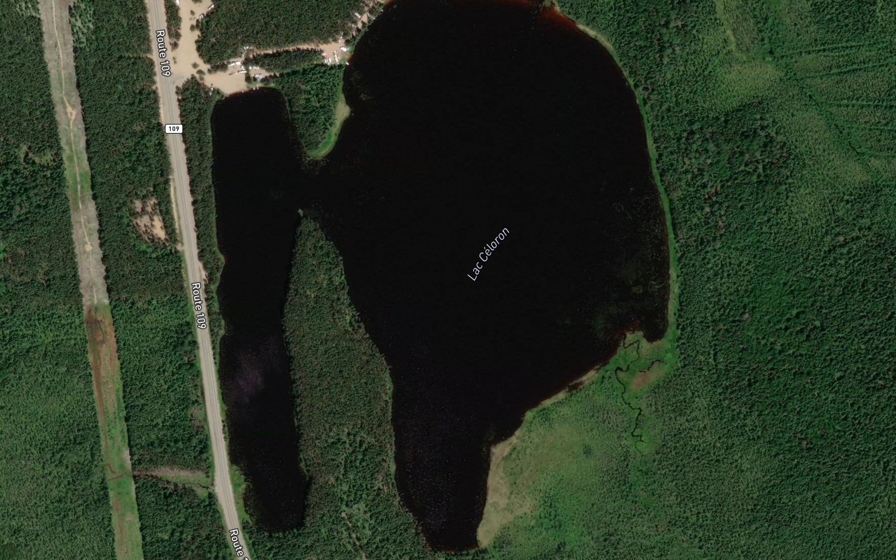 Satellite map of the Lac Celoron